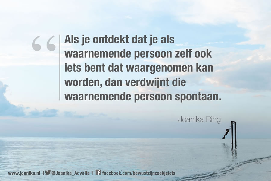 Quote van Joanika over waarnemen